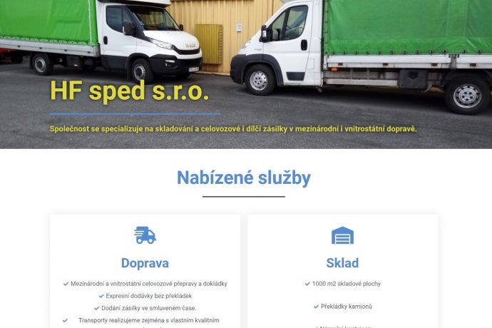 HFsped - doprava a skladování (CZ/EN/DE)